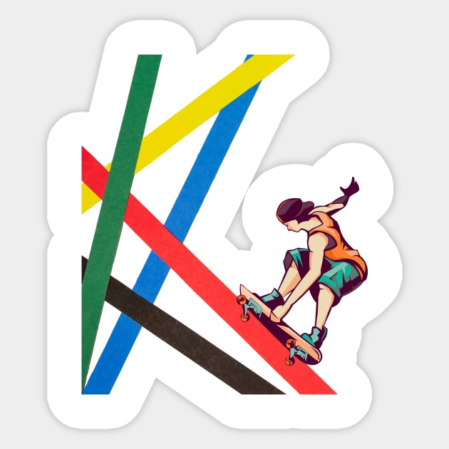 Skateboarding Olympics-Skating Sticker by EL PERFECTO